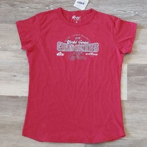 NWT G-III 4Her Carl Banks 2011 St Louis Cardinals World Series Champions Shirt